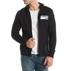 Calvin Klein Jeans Black And White Square Logo hoodie Sz Medium